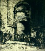 SIR FRANK BRANGWYN etching - entitled verso 'Gateway to Avelina', signed, 19 x 16cms Provenance:
