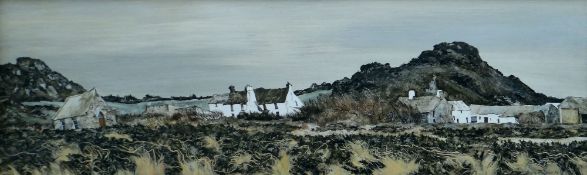 JOHN ROGERS oil on board - Pembrokeshire farm buildings and chapel, entitled verso 'Farm with