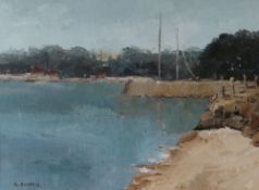 GLADYS GREGORY ROBERTS (Bangor) oil - study of Penrhyn Port, Bangor, signed, 28 x 38cms Auctioneer's