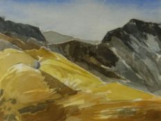 TOM CROSS watercolour - entitled 'Glyder Fawr', signed, 34 x 45cms