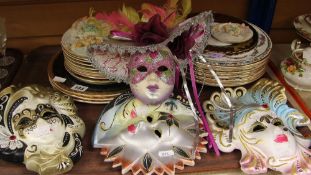 A PARCEL OF DISPLAY PLATES AND VENETIAN MASKS
