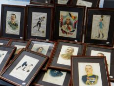 APPROXIMATELY TWENTY NINE CIGARETTE COLLECTOR-SILKS each framed and of famous portraits or