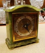 A MID CENTURY ELLIOTT OF ENGLAND ONYX TABLE CLOCK