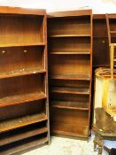 A SET OF FOUR ADJUSTABLE OPEN BOOKCASES