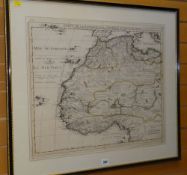 JEAN COVENS AND CORNEILLE MORTIER antiquarian coloured map - entitled 'Carte de la Barbarie de la