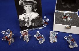 SWAROVSKI KRIS BEARS (one signed) and a photo frame