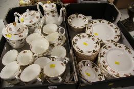 A QUANTITY OF LINDRICK POTTERY BONE CHINA TEAWARE including teapots