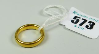 22CT YELLOW GOLD WEDDING BAND 9.4 grams