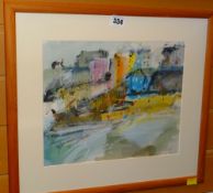 VALERIE LEADHAM watercolour - entitled verso 'Tenby Harbour', signed, 21 x 35cms