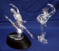 A PAIR OF SWAROVSKI MAGIC OF THE DANCE SCULPTURES 'Anna' and 'Antonio' dated 2004 with title