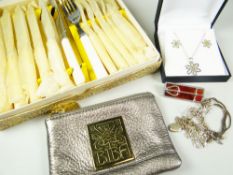 COLLECTION OF JEWELLERY, some silver, to include Ortak 'Daisy' pendant and earring set, crafted