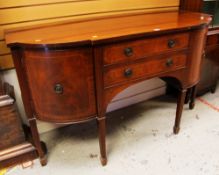 AN ANTIQUE REPRODUCTION GEORGIAN STYLE SIDEBOARD having flanking cupboards and two centre drawers