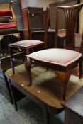 A GEORGIAN D-END DINING TABLE and four antique chairs