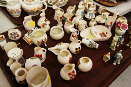 A TRAY OF VARIOUS CRESTEDWARE