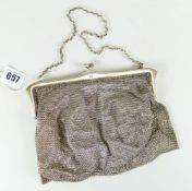 SILVER LADIES MESH PURSE, London hallmarked