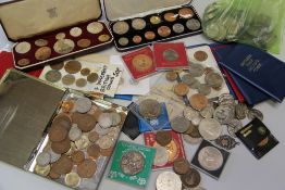 COLLECTION OF SORTED, MAINLY GB COINS to include some proof sets, first decimal coin sets,