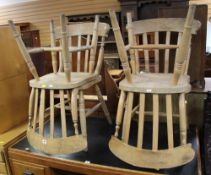 FOUR VINTAGE PINE KITCHEN CHAIRS