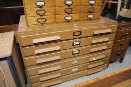 A GOOD MASON & SONS LTD SIX-DRAWER PLAN CHEST containing ordnance survey and other maps