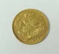 1899 GOLD HALF SOVEREIGN