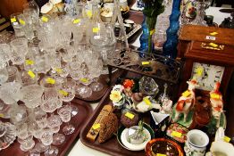 A MIXED PARCEL including large assembly of glassware, ceramic ornaments, miniature low-boy model,