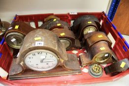 A COLLECTION OF POLISHED MANTEL CLOCKS