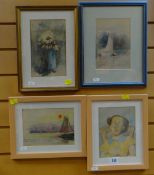 FERDINAND CIREL various watercolours - including entitled verso 'Roath Park Lake', 19 x 13cms (