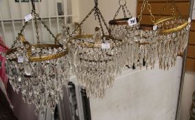 A COLLECTION OF SIX CEILING DROP LUSTRE LIGHT SHADES