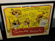 AN ORIGINAL 1963 CINEMA POSTER FOR SUMMER HOLIDAY starring Cliff Richard and Laurie Peters, 60 x