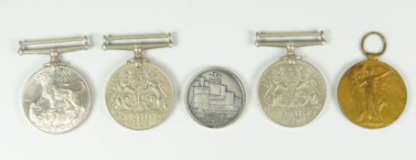 TWO WWII DEFENCE MEDALS, 39-45 medal, Great War for Civilization medal and 1969 Investiture at