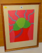 ANGELA DALLAS limited edition (2/10) lithograph - bright coloured abstract, signed and dated 1967,
