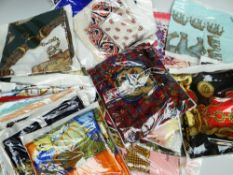 PARCEL OF VINTAGE SCARVES assorted polyester and silk scarves to include French & Italian