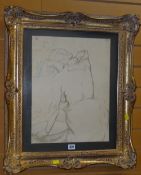 HENRI DE TOULOUSE-LAUTREC limited edition (number unclear) lithograph - study of a lady washing,