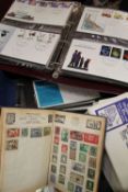STAMPS AND POSTCARDS, large quantity, to include some loose, some in albums, many first day covers
