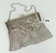 SILVER MESH LADIES PURSE, London hallmarked