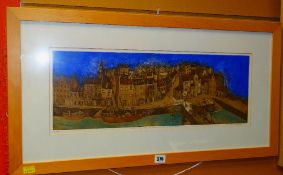 MICHAEL MCVEIGH limited edition (6/50) coloured etching - harbour scene entitled 'Under the