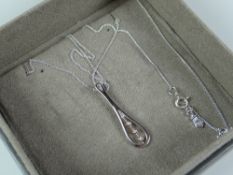 CLOGAU GOLD ROYAL CROWN DIAMOND DROP PENDANT on chain (RRP 169) in original box