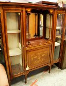 A GOOD INLAID MAHOGANY EDWARDIAN CABINET SIDEBOARD