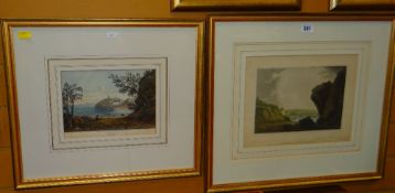 JOHN SMITH coloured aquatint engraving by Archibald Robinson - entitled 'Bay at Tenby Coast of South