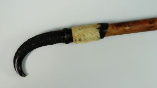 AN INTERESTING VINTAGE ALPINE WALKING STAFF carved with approximately forty Alpine locations such as