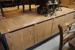 A MID-CENTURY SWEDISH-STYLE PINE & PAINTED LONG SIDEBOARD