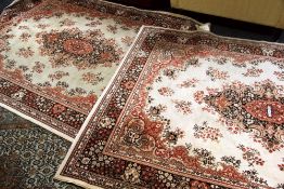 PAIR OF LARGE KASHMIR 100% PURE WOOL CARPETS, 200 x 290cms