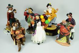 SEVEN ROYAL DOULTON CHARACTER FIGURES including Guy Fawkes HN4784, The Clown HN2890 and New