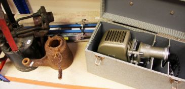 ALDIS PROJECTOR, OLD BLOW TORCH ETC