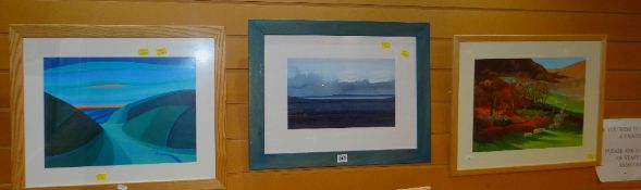 KATHY CUMMING / ROSE ANDERSON / FAHIMI three landscape paintings, each framed and mounted