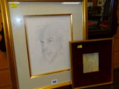 AFTER AUGUSTUS JOHN pencil drawing - self portrait, signed 'John', 29 x 24cms together with AFTER