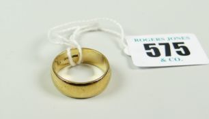 9CT YELLOW GOLD WEDDING BAND 6.6 grams
