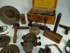 PARCEL OF VINTAGE CARPENTRY ITEMS including boxed Record Multi-plane 405, a grindstone ETC
