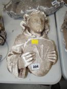 VICTORIAN PLASTER MAQUETTE OF A MONK with heraldic shield, 30cms high Provenance:PLEASE SEE FULL