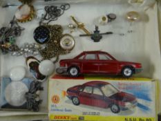 BOXED DINKY TOY / SMALL COLLECTABLES being No.176 model NSU Ro80, together with jewellery,