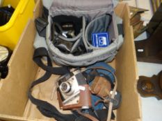 BOX OF PHOTOGRAPHIC EQUIPMENT